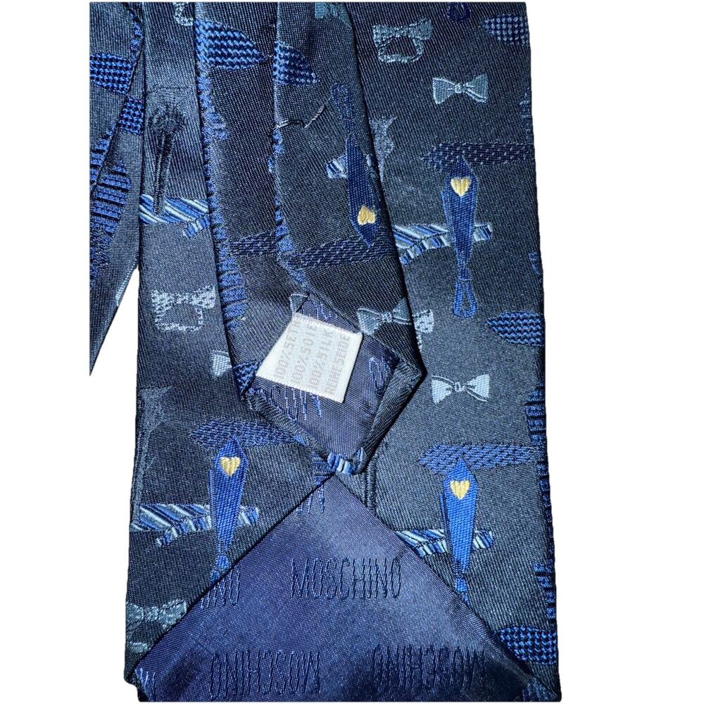 VINTAGE MOSCHINO SILK TIE All Over Tie Pattern MOSCHINO MADE IN ITALY - Picture 3 of 5